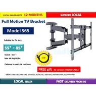 Heavy Duty Full Motion TV Bracket for 55" - 86" TV (SG Ready Stock)