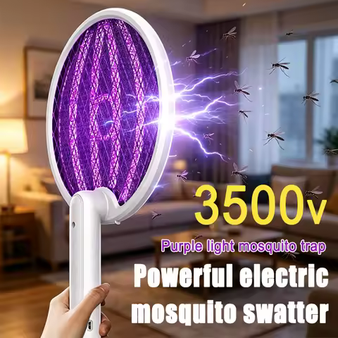 Foldable Electric Mosquito Swatter Ultraviolet Mosquito Trap and Insect Killer Double-Layer Grid Rec