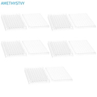 AMETHYSTVY 1/5Pcs Tissue Culture Plate, 96 Well Plastic Experiment Instrument Tools, Durable Flat Bo