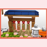 №☌SEMBO 601147 Sakura River Cherry Blossom Season Building Blocks Bricks Lego Japanese Garden Bridge Flower Scene Plan