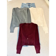 C385 bottom zipper cardigan