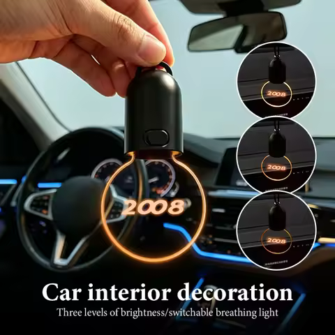 Retro Car Rearview Mirror Ornament Hanging LED Light Atmosphere Lamp For Peugeot Traveller RCZ 206 2