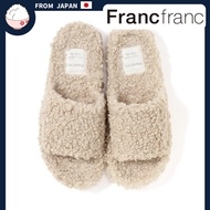 Francfranc Poodle Boa Room Shoes, Beige [ From Japan ]