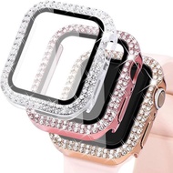 Bling Glass+Cover For Apple watch ultra 3 2 49mm Diamond Bumper+Screen Protector For Apple watch ult
