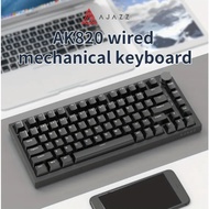 AJAZZ AK820 Wired Mechanical Keyboard | 75-Key |Hot-Swappable |Backlit |Red Switch |USB |Volume Knob