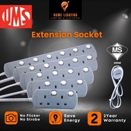 【SIRIM】UMS 3Gang/4Gang/5Gang 13A 2 Yard Trailing Plug Extension Electric Power Socket Neon Light Tra