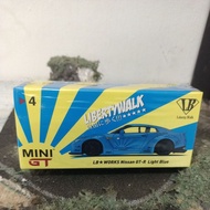 Mini GT 4 LB*WORKS Nissan GT-R Light Blue (Free Protector)