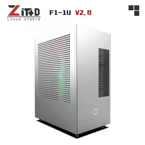 LZmod F1-1U V2.0 6.41L Aluminum Mini ITX Case FLEX 1U PSU Support 190mm GPU 4x2.5 SSD SFF Chassis