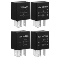 4 PCS 4 Pin/5 Pin 30A 12V/24V Violet Series 4-pin/5-pin Automotive Relay SPST Multi-Purpose Replacem