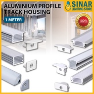 Aluminium Profile Channel Black & Silver 1 Meter Strip Light Casing Aluminium Profile