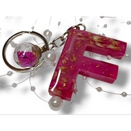 Resin keychain Alphabet F