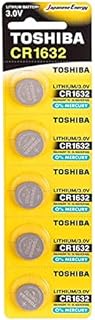 Toshiba CR1632-PW-BP-5N Lithium Battery, 3V (5 Pieces)