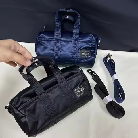 Porter Mini Handbag Tote Bag Shiny Material Soft Duffle Casual Sling Shoulder Bag Crossbody Bag Smal