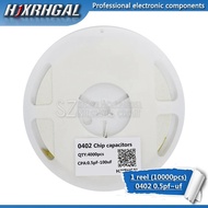 1reel 0402 smd capacitor ceramic 0.5pF-10uF 2.2pf 3.3pf 4.7pf 5.6pf 6.8pf 2.2nf 4.7nf 6.8nf 10uf cap