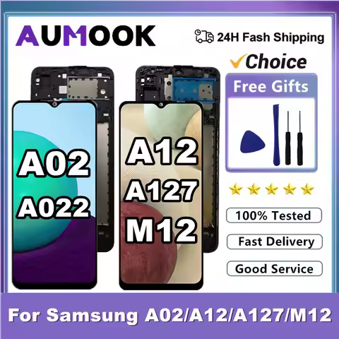 6.5" LCD For Samsung Galaxy A02 A022 A12 A125 A12 Nacho A127 M12 M127 Display Touch Screen For Samsu