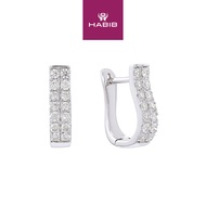 HABIB Double Row Hoop Diamond Earrings in 375/9K White Gold 45530