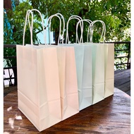 Set of 5 pastel kraft paper bags 120gsm size 18x25x8cm