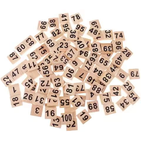 100pcs 1-100 Wooden Number Tiles Number Cube Blocks for Wedding Party Decoration