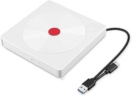 Portable DVD Player 2022 External DVD Drive USB 3.0 Portable CD/DVD+/-RW Drive/DVD Player For Laptop CD ROM Burner Compatible For PC (0 : 0, Color : 02 white)