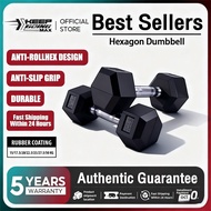 Hexagon Dumbbell 2.5/5/7.5/10/12.5/15 kg Dumbel Dumbell Gym Equipment Angkat Berat Muscle Training 啞