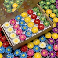 Flower Coin Candle (Box of 96 coins) Spiritual Feng Shui Candle | Peace Candle