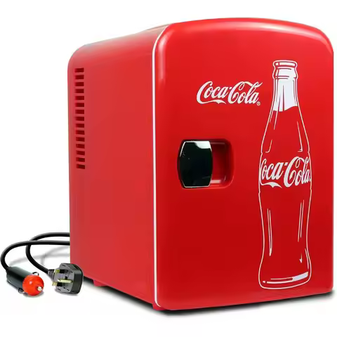 Compact 4L Dorm Refrigerator, Portable 6-Can Cooler, 12V/110V, Red