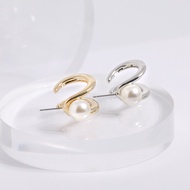 [ZANZAN ZANZAN] Heavy Metal Single Pearl Hook Earrings [Ek70bi002 _ Sus]