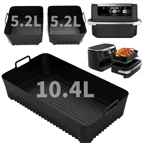 Large Silicone Air Fryer Liners for Ninja AF500 Reusable Air Fryer Basket Dual Air Fryer Oven Baking