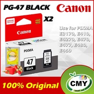 (FREE 1 REAM A4 PAPER) Canon Original PG-47 Ink Cartridge X2 - Canon PIXMA E400 E410 E460 E470 E480