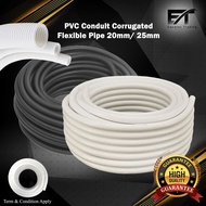 40Meter Hight Quality PVC Conduit Corrugated Flexible Pipe 20mm/ 25mm Flexible Electrical Conduit