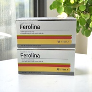 Ferolina box of 50 pills helps supplement iron, folic acid and vitamin b12 for hematopoiesis