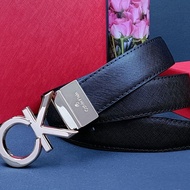 Fashion leather new cowhide men's CK belt business versatile casual belt letter smooth belt trend