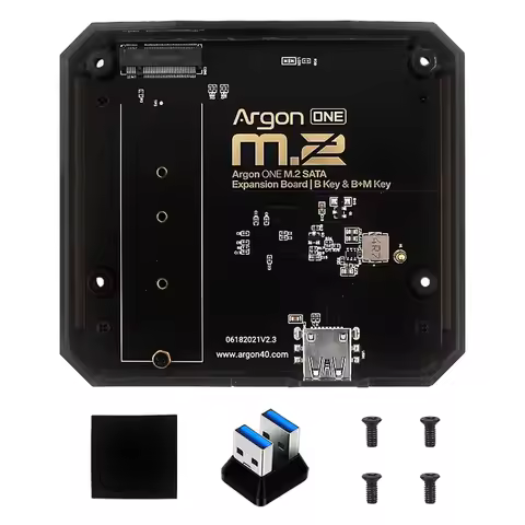 Argon ONE M.2 Raspberry Pi 4 Expansion Board Aluminum Bottom Case USB 3.0 to M.2 SATA NVMe SSD Adapt