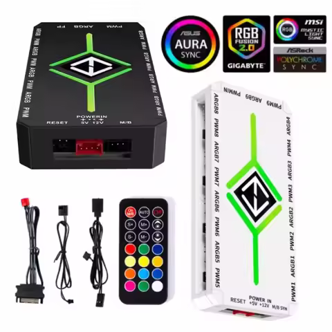 1 To 9 Ports 3 in 1 5V 3 Pin ARGB Controller Cooling Fan Hub 4 Pin PWM Magnetic Suction Hub PWM Fan 