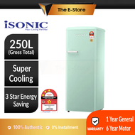 isonic 250L Vintage One Door Refrigerator | ISR-BC250LH (Single Door Fridge Peti Ais Sejuk Kecil Fre