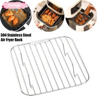 ELO11 Air Fryer Rack, Round Square With Foot Cooking Rack, Durable Thicken 304 Stainless Steel BBQ  