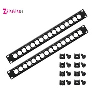 XLR Patch Panel 1U Rack Mount(2-Pack), Punched Metal Audio Rack Mount Panels Included 1U16