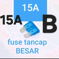Large Plug-in Fuse 15A (Pius Fuse Flat Plug Fuse 15 A Ampere 12V 24V 36V 48V 58V Car Motorcycle Dc E