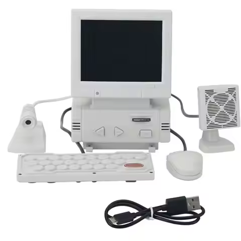LXYB18B DIY Retro Mini Computer-Design Game Console 3.5-Inch HD LCD Screen Supports AV Input& 8G Mem