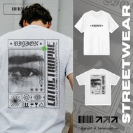 Catastrophe Eye Tshirt Techno Futuristic Clothes Streetwear Modern Tshirt Baju Lelaki ootd 100% Cott