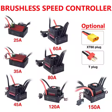 SURPASS HOBBY KK 25A 35A 45A 60A 80A 120A 150A 2-6S Brushless ESC T/XT60 Plug for 1/8 1/10 1/12 1/14