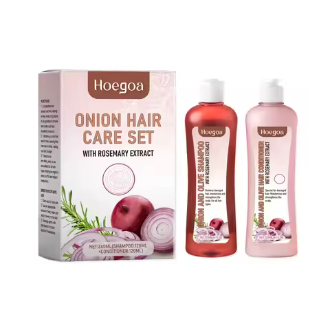 Onion and Rosemary Shampoo Set - Nourishing and Repairing Hair Care Set for Dry, Frizzy Hair, Smooth