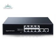 8 Port Gigabit POE Switch 2 Port 1000M Uplink Networking Switcher Hub Internet Splitter Plug & Play 