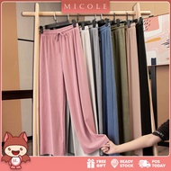 Ready Stock MICOLE C9155 Muslimah Women Lady Palazzo Pants Pleated Plain Pant Slack Seluar Labuh Pal