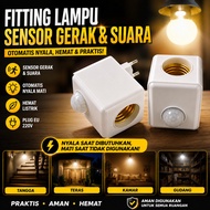 Fitting Lampu Socket Colokan Dinding Sensor Gerak EU Plug E27 40W Auto On Off Otomatis Deteksi Gerak