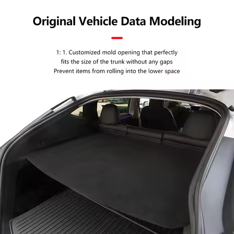 Trunk Partition Panel For Tesla Model Y Juniper 2026 2025 Rear Trunk Flocking Wooden Board For Model