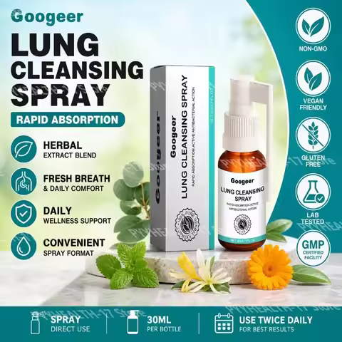 Googeer Lung Cleansing Spray with Eucalyptus Leaf Extract Peppermint Leaf Extract Licorice Root Extr