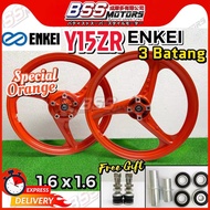 ENKEI 3 Batang Sport Rim Full Chop Rim Orange Yamaha Y15ZR V1 - V2 Y15 Y150 1.6/1.6 SIAP Bearing Bus