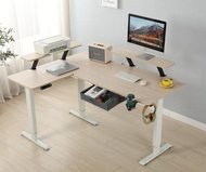 BilBil  63 inches 1.6M L Shape Electric Standing Desk Multi-functional electric Lift Table With Draw