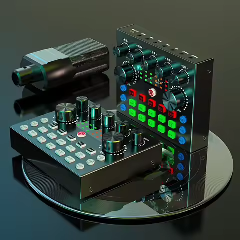 V8S Audio Mixer with Voice Changer,Podcast Mixer,Sound Card for Phone Gaming Karaoke Studio Live Str